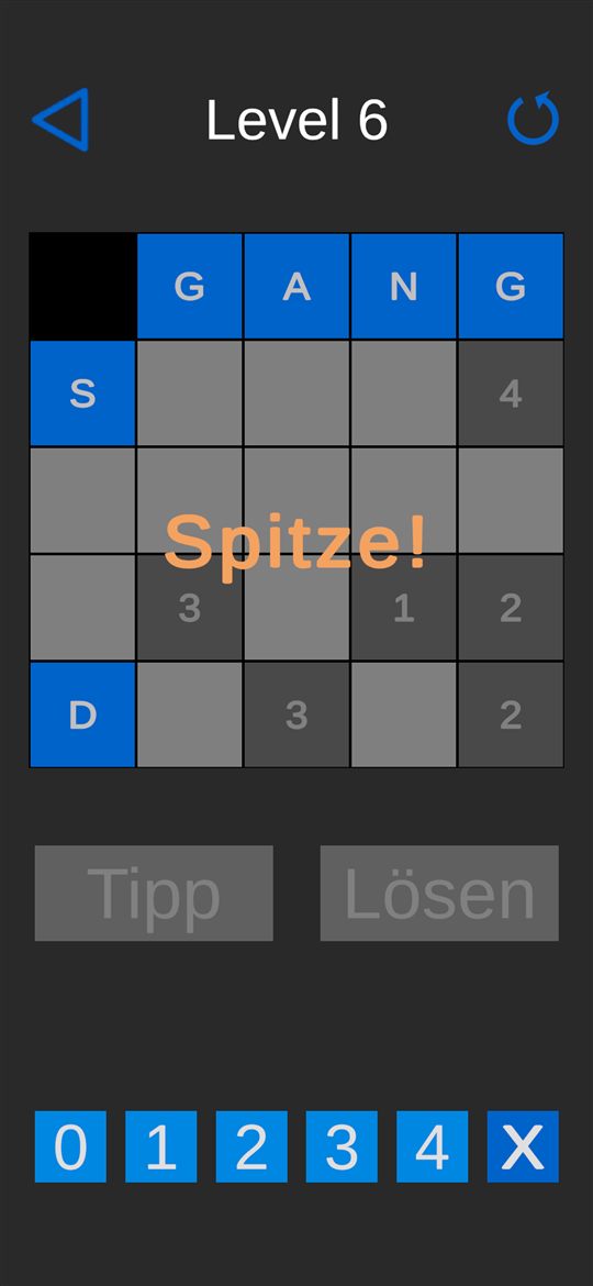 Gelöstes Leven Up! Rätsel mit der Meldung „Spitze!“
